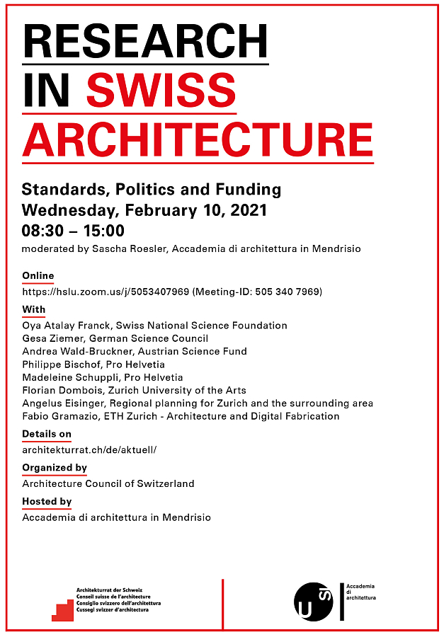 Research in Swiss Architecture - Standards, Politics and Funding